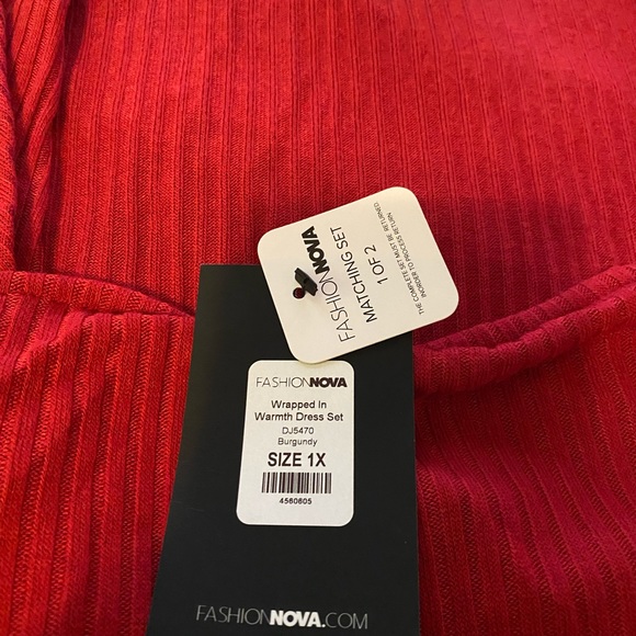 Fashion nova ribbed dress set 2 piece 1X - Picture 2 of 3